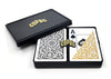 Copag 1546 100% Plastic Playing Cards - Bridge Size Jumbo Index Black/Gold Double Deck Set